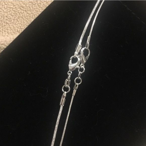 Silver Snake Chain 20” Necklace Stamped 925 1mm - Picture 5 of 8